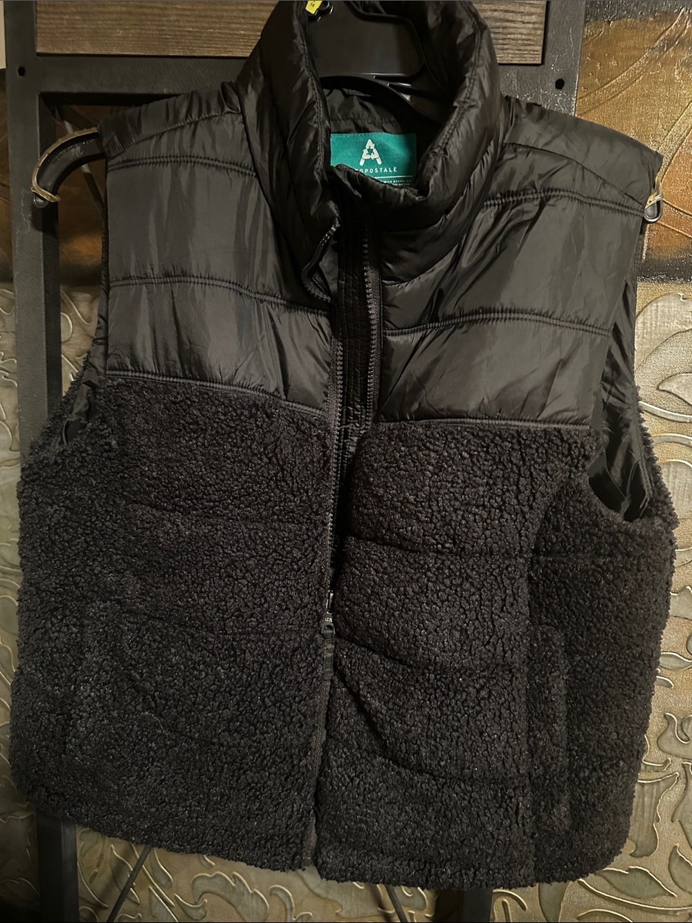 Aeropostale Black Sherpa & Puffer Vest for Kids